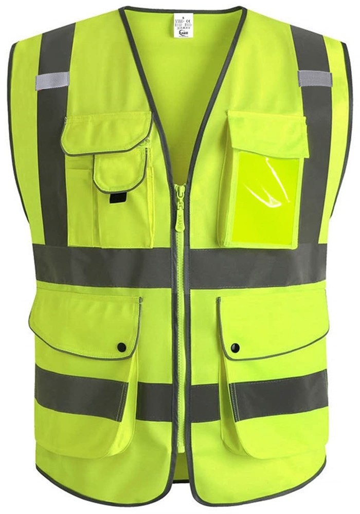9 Pockets Class 2 High Visibility Reflective Safety Vest for Men Women,Meets …