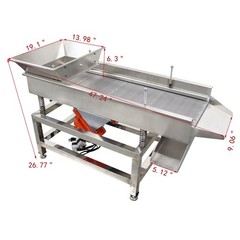 110V Linear Vibrating Screen Stainless Steel 3mm Hole 3000RPM Dual Motor
