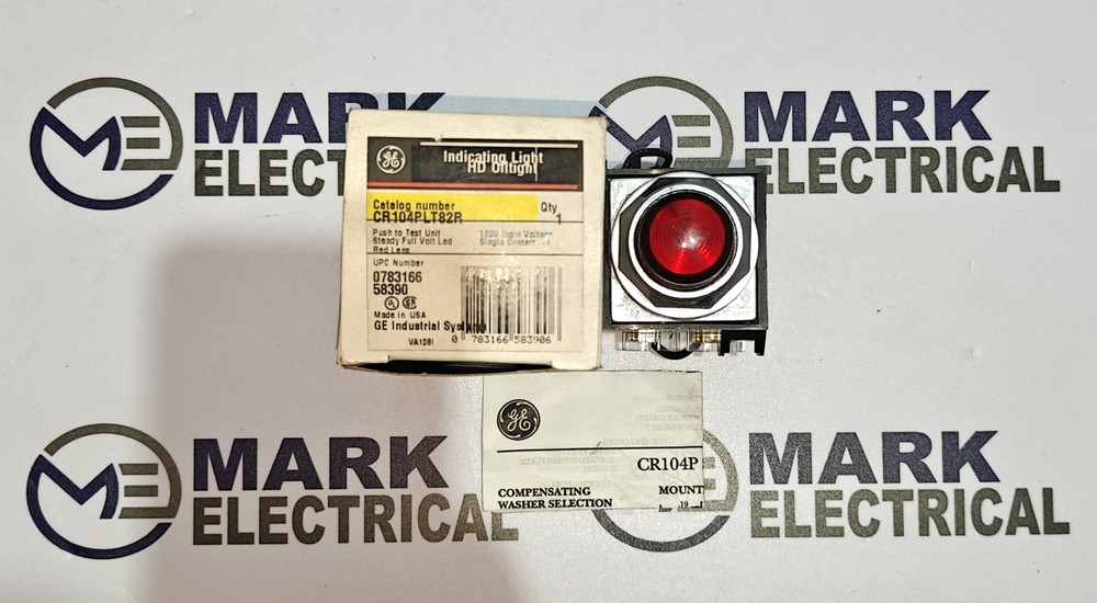 GE CR104PLT82R HEAVY DUTY INDICATING LIGHT COLOUR RED VOLTAGE 110VAC FAST SHIP