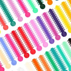 45 Color Dental Elastic Ligature Ties Rubber Power Bands for Orthodontic Braces