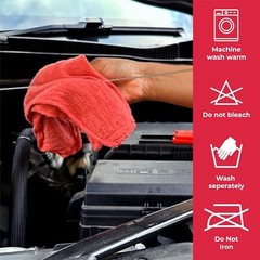 500 Pieces Red Shop Towels Large 15×14 Cleaning Rags, Fast Free Shipping