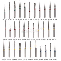100Size AZDENT Dental Diamond Burs High Speed Handpiece Friction Grip 5Pc/Box