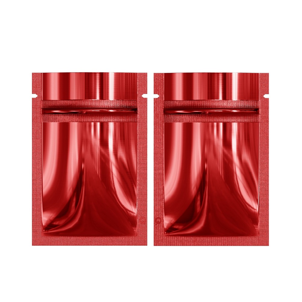 100/200/500 Glossy Red Mylar Foil Smell Proof Resealable Zip Seal Lock Bags