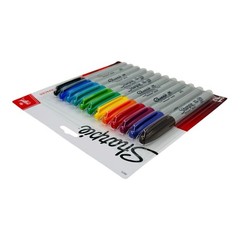 12 Markers Sharpie Assorted Color Fine Point Permanent Markers
