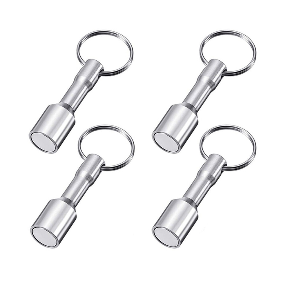 4PCS Keychain Neodymium Magnet for Testing Brass Gold Silver Coins Ferrous Metal
