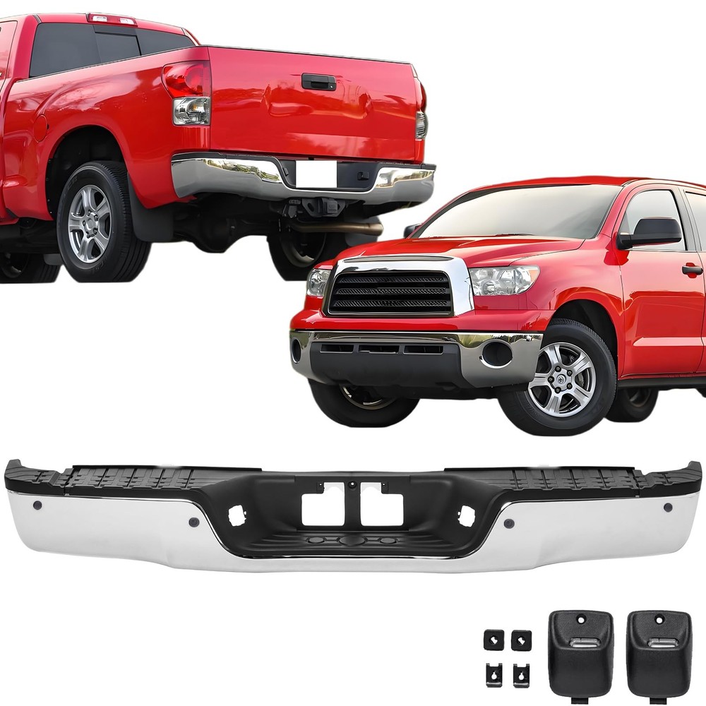 Steel Rear Step Bumper Compatible with 2007-2013 Toyota Tundra