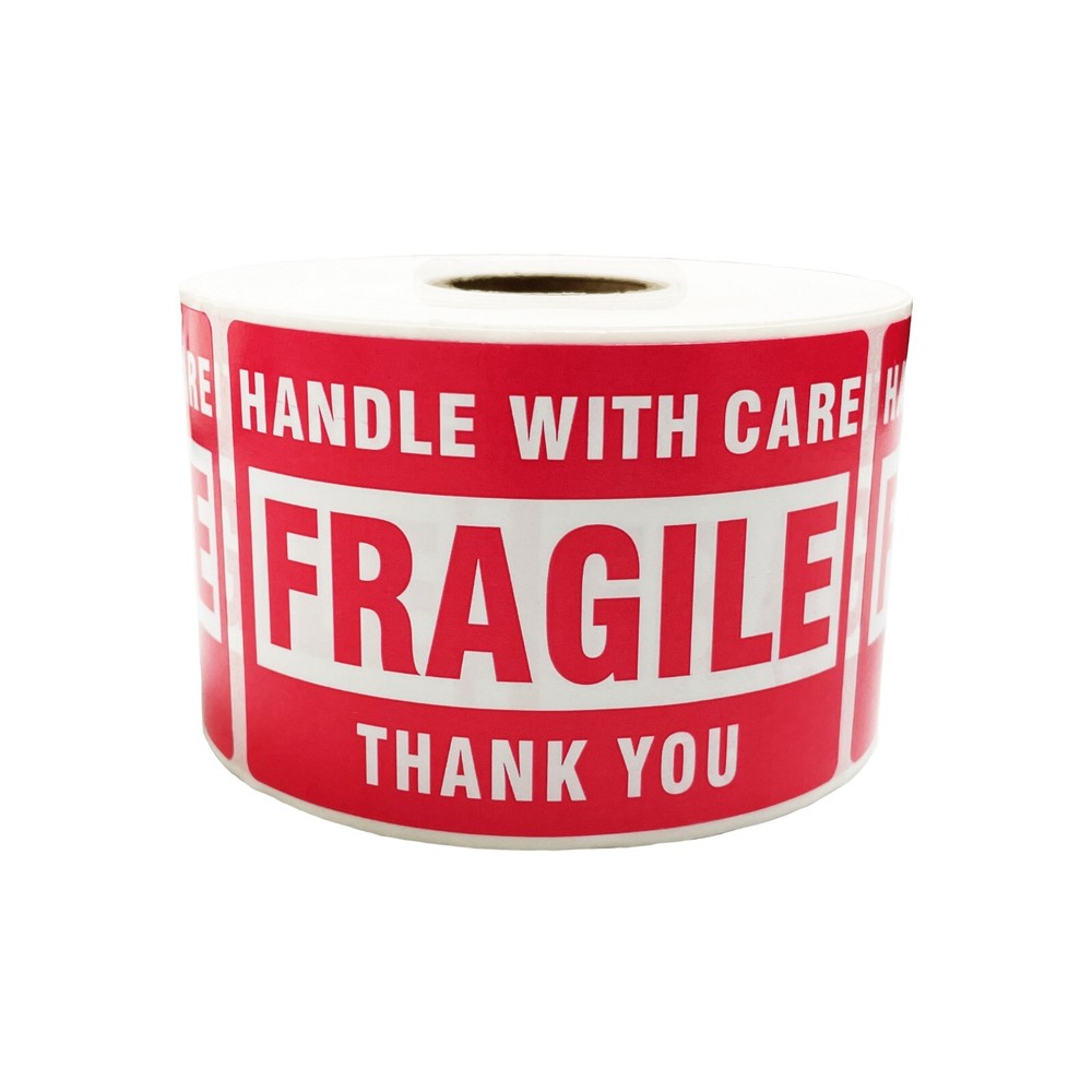 Innovative Haus 1 Roll/500 Labels Handle With Care Fragile Warning Packing Label