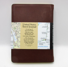 United States Travel Journal 6″ Soft Leather Cover Graphic Image Brown