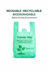 Bags 1/6 Large 22 x 6.5 x 12 Biodegradable T-Shirt Plastic Grocery Shopping Bags