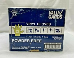 *Case of 10 boxes* Valugards Vinyl Glove, Powder Free, Extra Large, 304340184