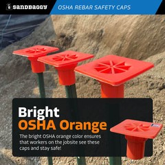 Sandbaggy OSHA Rebar Safety Caps (Impalement Protection) | Rebar #3-8 [USA Made]