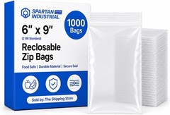 Clear 6×9 Ziplock Bags – 2 Mil Thickness, 1000 Pack