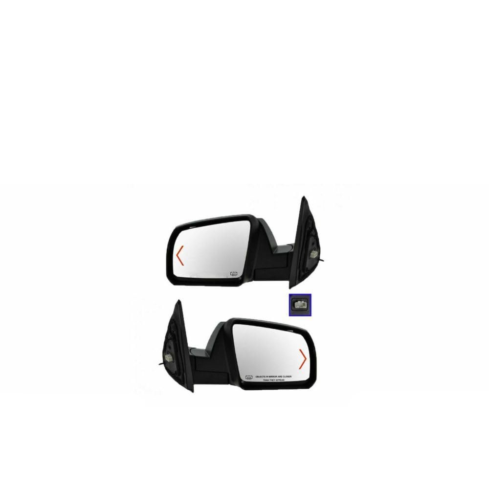 2pcs Textured Heated Mirrors for Sequoia 08-13 Tundra 07-13 Power Turn Signal