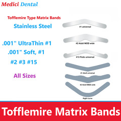 12/144Pc Dental Universal Matrix Bands Tofflemire Stainless Steel 001″ UltraThin