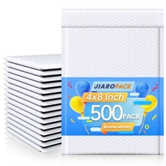 500 Pcs Bubble Mailers 4×8 Poly Padded Envelope Thick Mailing Bags White #000