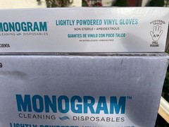 1000 Count Lightly Powdered Clear VINYL GLOVES SMALL (Full Case 10 boxes of 100)