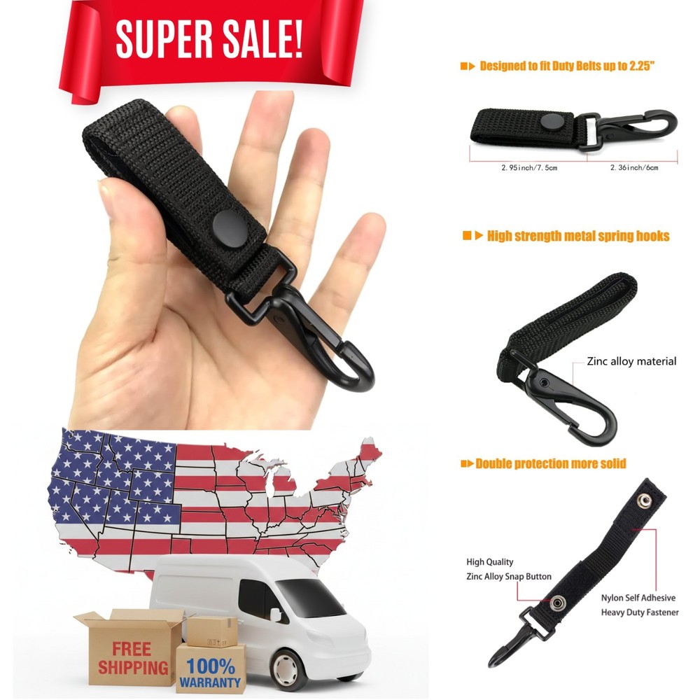 MOLLE Duty Belt Key Holder with Slip Pocket & Metal Clip for Security Pros