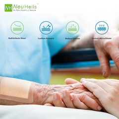 NeuHeils Silicone Adhesive Foam Dressing Bandage 6”x6” (Pack of 5), Tan