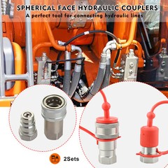 1/2″ Ag Hydraulic Quick Connect Couplers Couplings, Ball Pioneer Style 2 Sets
