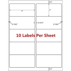 4 x 2 Laser/Ink Address Shipping Self-Adhesive Labels 10 Per Sheet 4″ x 2″ USA