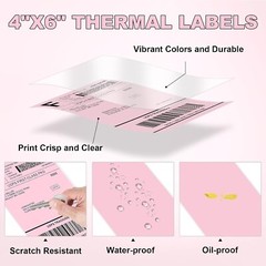 1000 4×6 Fanfold Direct Pink Thermal Labels for Zebra and Rollo Printers