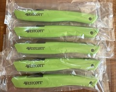 LOT OF 5 WESTCOTT ‎17519 GREEN SAFETY KNIFE BOX CUTTER CERAMIC BLADE *FAST SHIP*