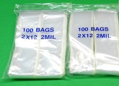 2×12 Clear 2 Mil Reloc Zippit Poly Long Bags 200 Reclosable Bags 2″x 12″ Baggies