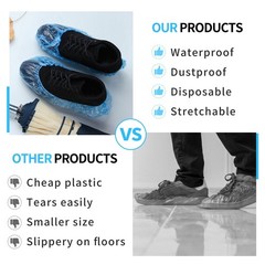 Waterproof Shoe Covers Disposable (50 Pairs) Non-Slip Fits US 13 Men’s Boots