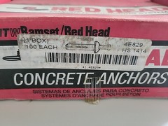 Red Head 4E829 Concrete Anchor 1/4 X 1-1/2 Hammer Set Box Of 100 Pcs.