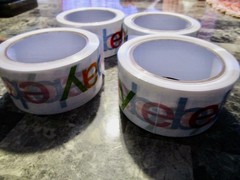 4 new Ebay branded rolls of PACKING TAPE 2″ X 75 yards per roll (FR)