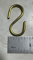 Box Of 100 Solid Brass S Hooks 1-1/2” 1.5” Light Open Style Brand New