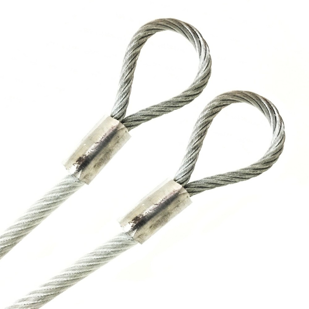 1/4″ COATED GALVANIZED STEEL CABLE ALUMINUM SLEEVE, 1-75ft Clear, Yellow, White
