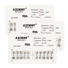 10 Packs Dental Ortho Metal Bracket Standard Roth Slot 022″ Hooks 3-4-5 AZDENT
