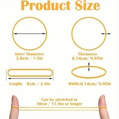 100pcs Rubber Strong Elastic 38mm Diameter Multi-Purpose Natural Rubber Bands