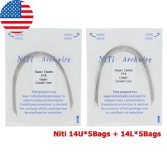 100PCS Dental Orthodontic Arch Wire Niti Stainless Steel Round Rectangular Ovoid