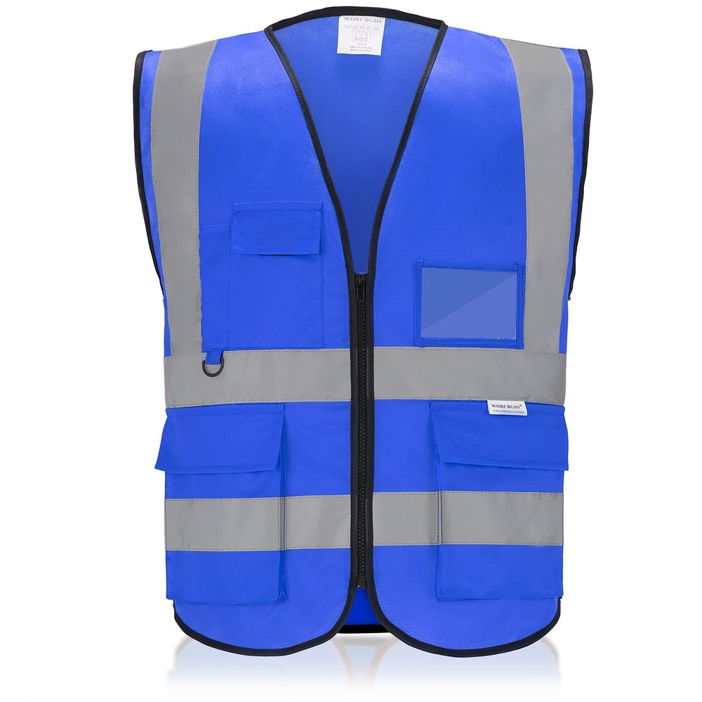 Reflective Safety Vest with Pockets High Visibility Sliver Strip for Men and …
