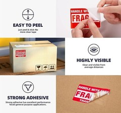 5 FRAGILE Handle with Care DOT 2×3 inch Shipping Label Sticker UPS Fedex USPS