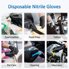 Schneider Nitrile Exam Gloves, Black, XL, 100-ct Box, 4-mil, X-Large, Black
