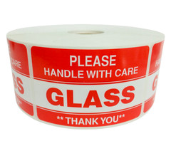 2×3 Please Glass Thank You Labels Fragile Shipping Stickers 500/RL, 1-40 Rolls