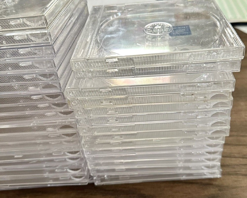 Standard Single Jewel Cases CD/DVD Disc Storage 10.4 mm 25 Lot clear trays
