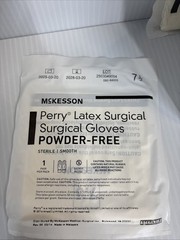 10 Packs/mckesson Size 7.5 perry latex Surgical gloves powder free 20-1075N