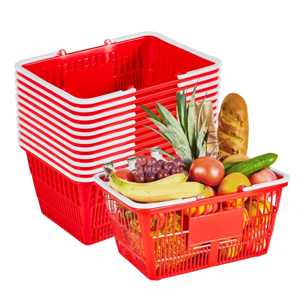 Uimoso Stackable Shopping Baskets with Handles – Set of 12 for Retail Use