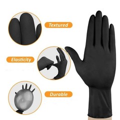 Black Nitrile Disposable Gloves 4 & 5 Mil, Latex & Powder Free
