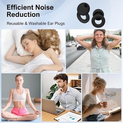 Reusable Silicone Ear Plugs Noise Cancelling Earplugs Protector Study Sleep Swim
