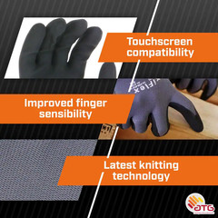 Maxiflex Ultimate Men’S X-Large Gray Nitrile Coated Work Gloves with Touchscreen