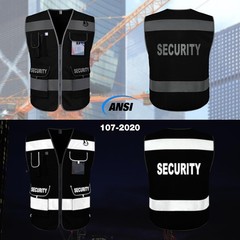 Security Vest for Men Women 9 Pockets High Visibility Reflective Safety Vest,