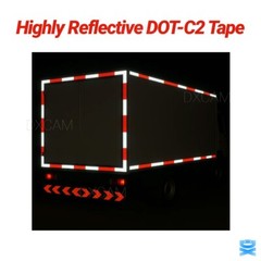 2″x150′ DOT-C2 Premium Reflective Red and White Conspicuity Tape Trailer 1 Roll