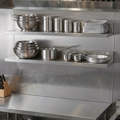 30 in. Stainless Steel Wall Shelf (2 Pack) – 30 in. x 8.6 in. x 3.5 in.