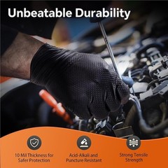 L&XL First Glove Grip Nitrile Disposable Gloves 8 Mil Raised Diamond Texture US