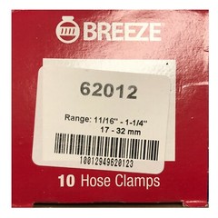 Box of 100 #12 Stainless Steel 11/16 to 1-1/4″ Worm Gear Hose Clamp 1/2 Band USA